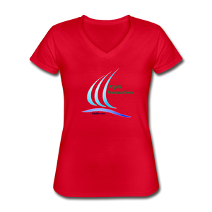 Women's V-Neck T-Shirt - red